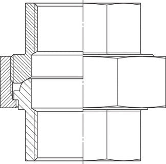 Union fittining BSP female - BSP female, Stainless steel (5082-xxS)