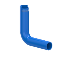 Silikonsko crevo 135° Ø76mm noga 152mm plavo